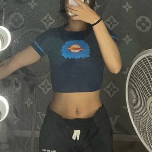 Blue Saturn crop top